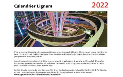 Calendriers Lignum 2022 : commandez dès maintenant !